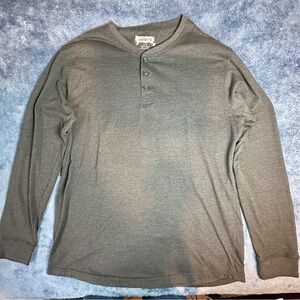 Levis Henley Mens XXL 2XL Lightweight Gray Soft Cotton Blend Long Sleeve Shirt